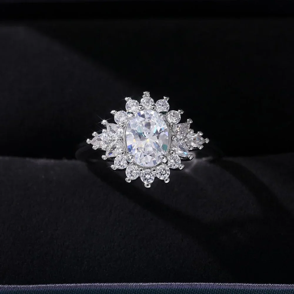 😍LIMITED EDITION!! Bling Beautiful Dainty Wedding/Engagement Flower Ring, K908_5